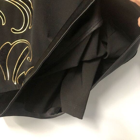 cache womens black gold velvet contrast printed sheath dress size 12 long sleeve - Picture 4 of 13